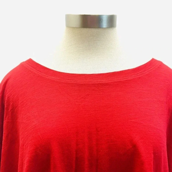 NWT SONOMA Women Long Sleeve Pull Over Round Neck 100% Cotton Red Shirt Size 5X - Picture 2 of 10